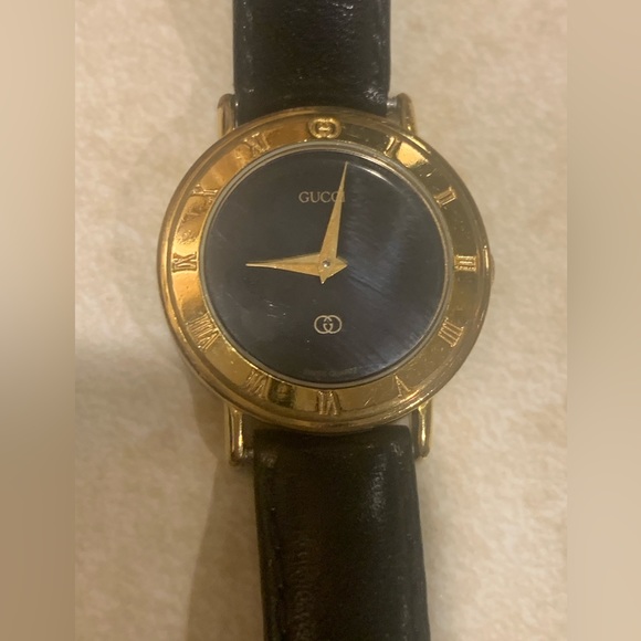 Gucci 3000L Vintage Women's 25mm Gold Dial 18KGP Swiss Quartz Watch Need Battery - Picture 7 of 16